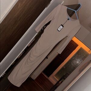 Armani Exchange Long Sleeve Dress in Cream